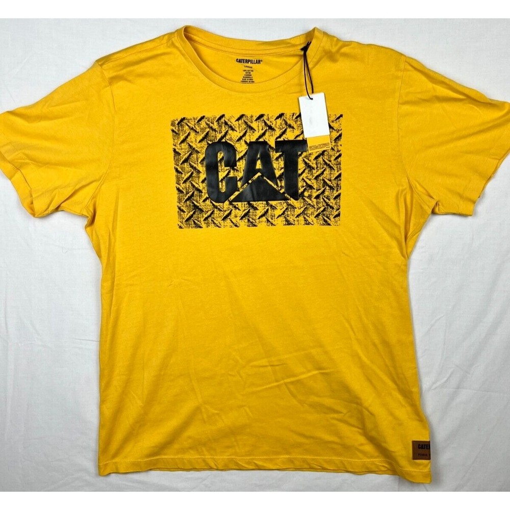 Caterpillar Mens Short Sleeve Logo Tee YELLOW LARGE